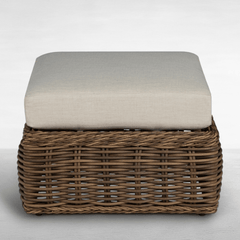 Sarasota Outdoor Wicker Ottoman - Raffia - Our Boat House