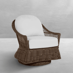 Sarasota Outdoor Wicker Swivel Glider - Raffia - Our Boat House