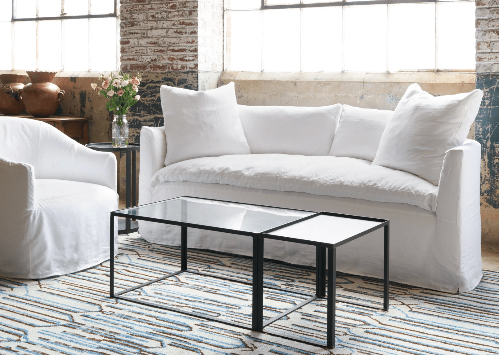 Sardinia Slipcovered Curved Sofa - Our Boat House