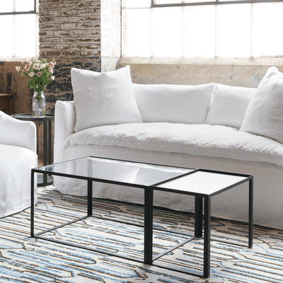 Sardinia Slipcovered 108in Curved Sofa - Our Boat House