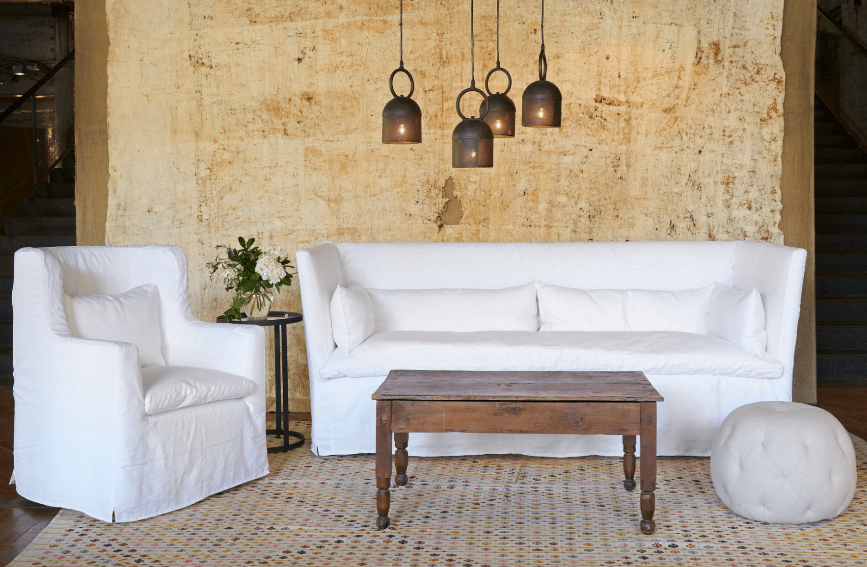 Sardinia Slipcovered Swivel Chair - Our Boat House