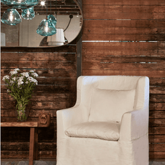 Sardinia Slipcovered Swivel Chair - Our Boat House