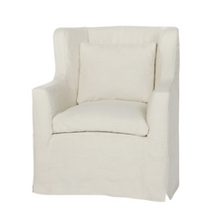 Sardinia Slipcovered Swivel 40in Tall Wing Chair
