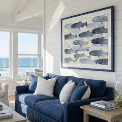 School of Fish in Blue- Framed Art - Our Boat House