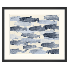 School of Fish in Blue- Framed Art - Our Boat House