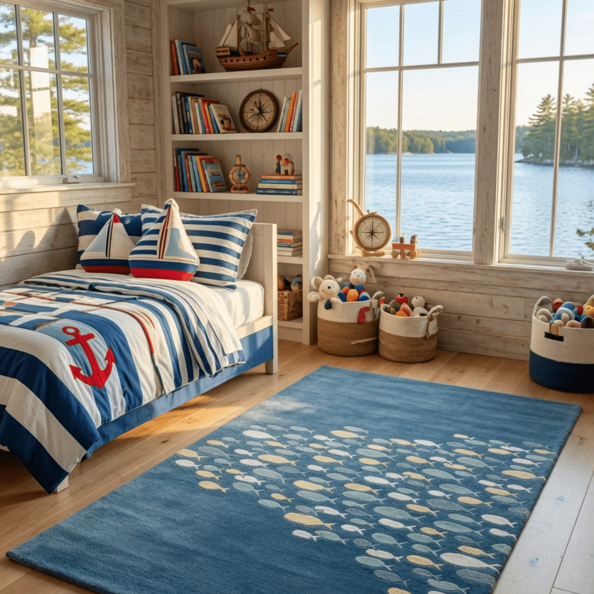 School of Fish Wool Rug - Our Boat House
