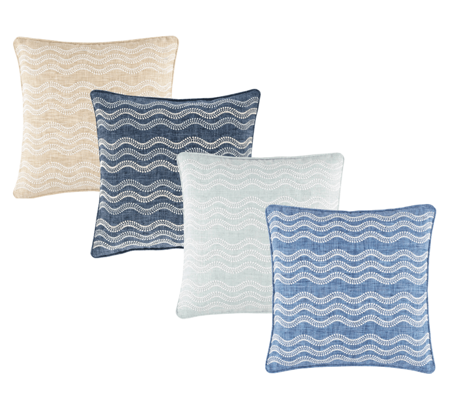 Scout Embroidered Indoor/Outdoor Decorative Pillow Covers - Four Colors - Our Boat House