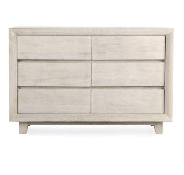 Seaside Whitewash 6-Drawer Dresser
