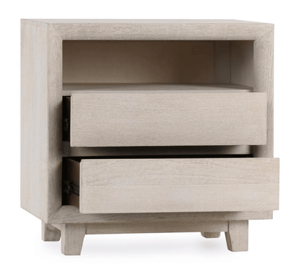 Seaside Whitewash Bedside Chest - 2 Drawer - Our Boat House