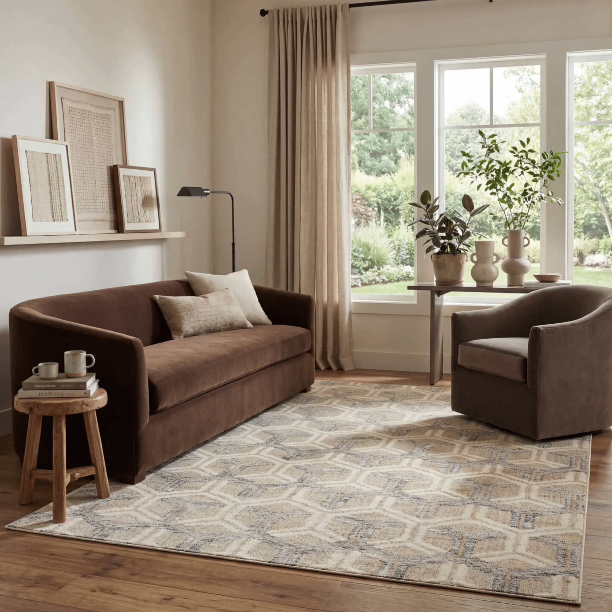 Senava Modern Geometric Washable Rug - Our Boat House