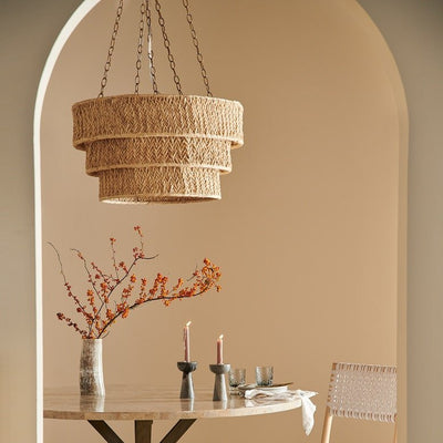 Serafina Raffia Chandelier - Our Boat House