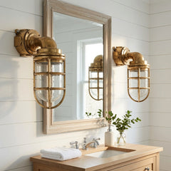 Ship Passageway Lights - 90 Degrees in Brass Finish - Our Boat House
