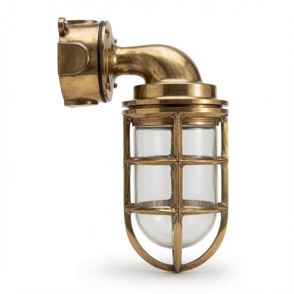 Ship Passageway Lights - 90 Degrees in Brass Finish - Our Boat House