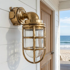 Ship Passageway Lights - 90 Degrees in Brass Finish - Our Boat House