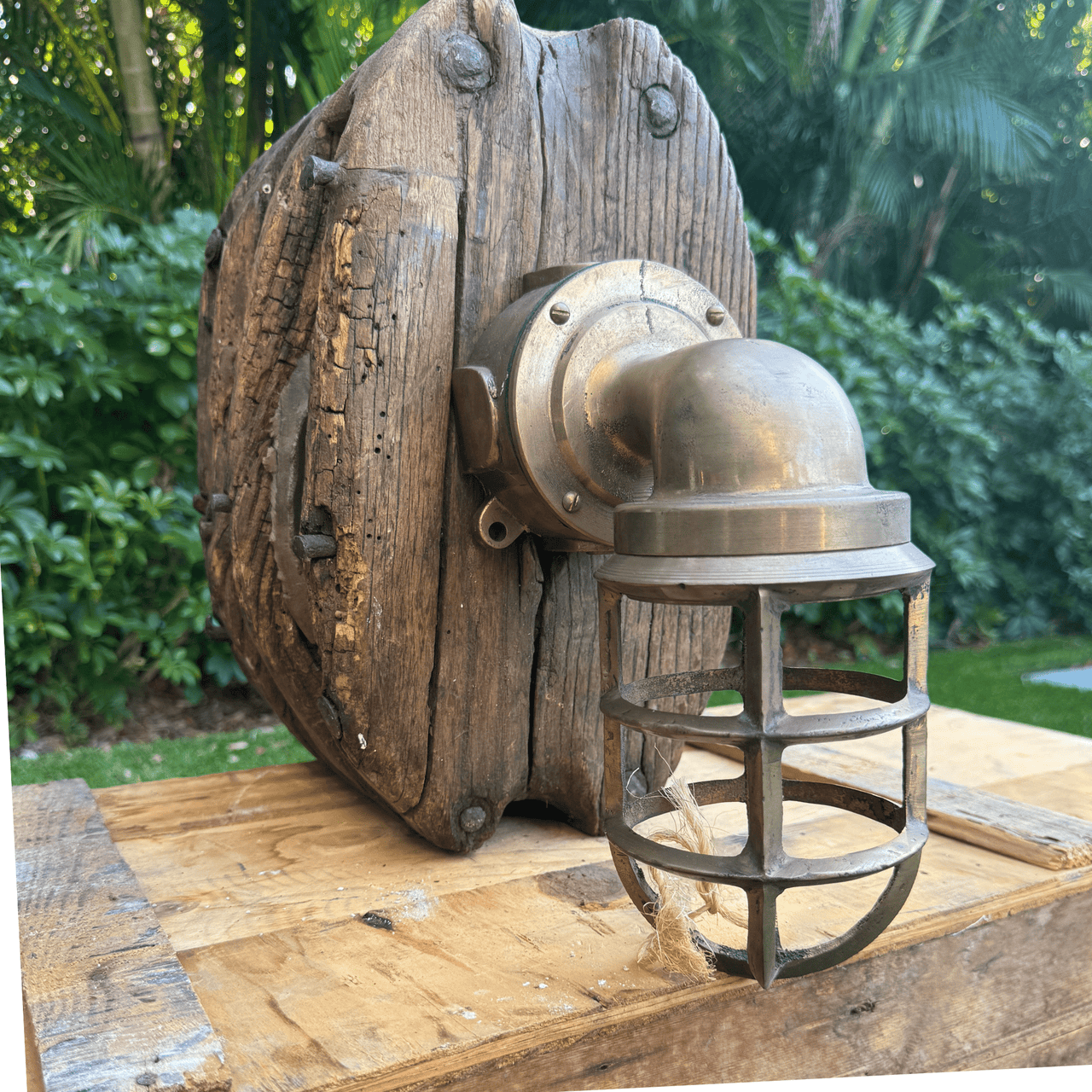 Ship Passageway Lights - 90 Degrees in Weathered Brass Finish - 1 available - Our Boat House