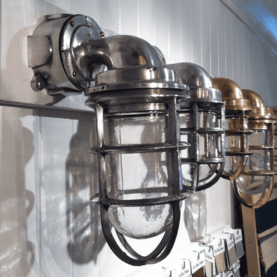 Ship's Passageway Light - 90 - Degrees in Aluminum Finish - Our Boat House