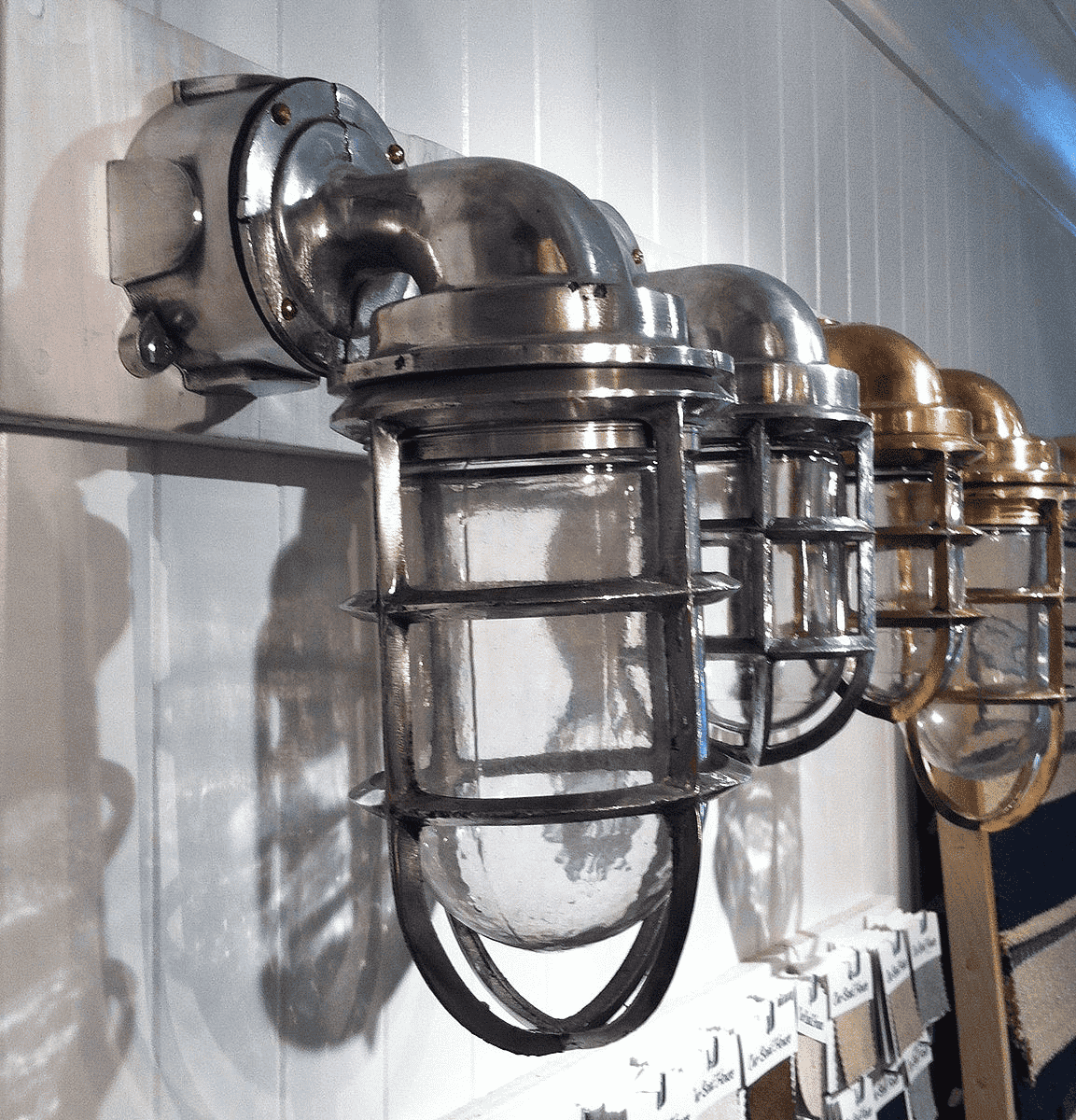 Ship's Passageway Light - 90 - Degrees in Aluminum Finish - Our Boat House
