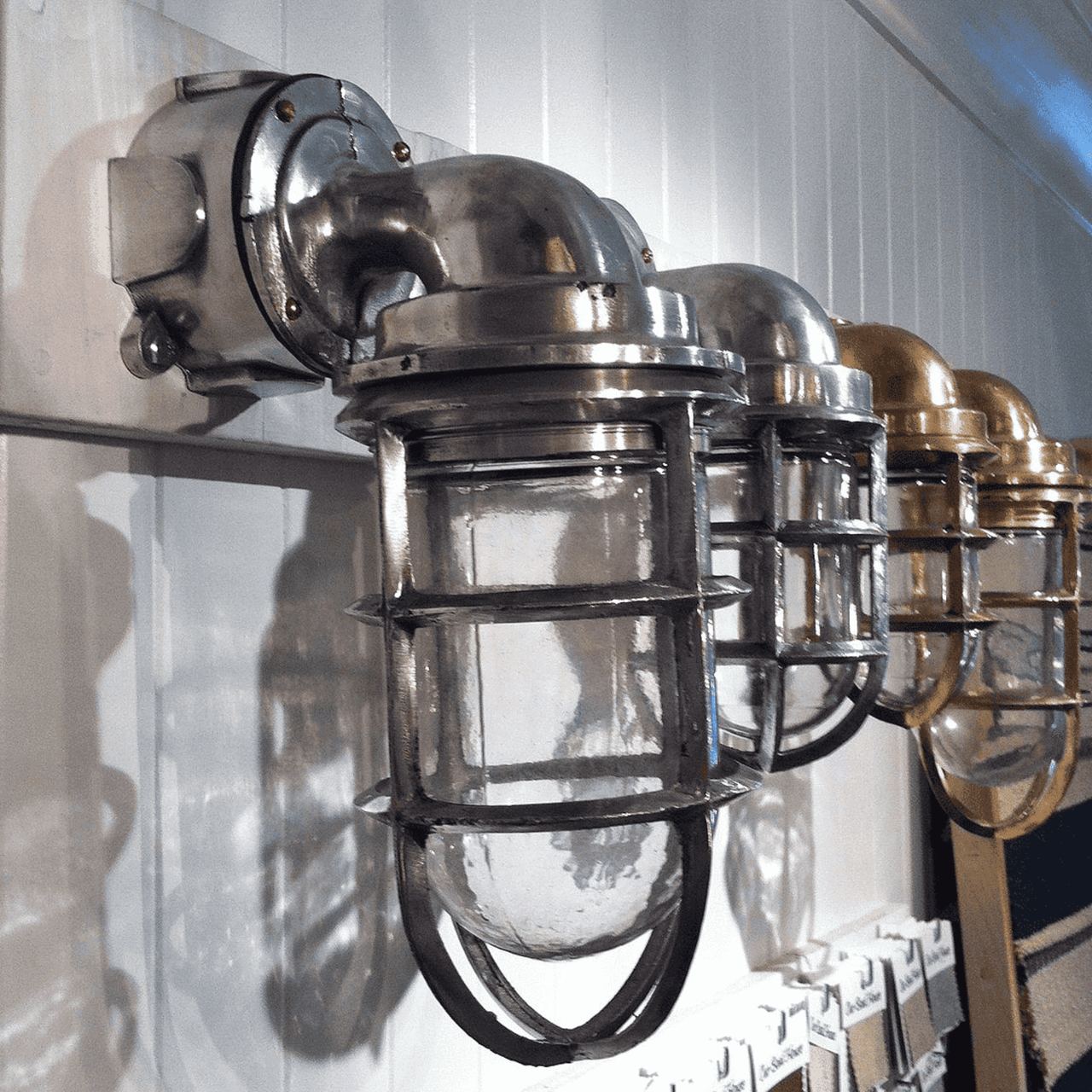 Ship's Passageway Light - 90-Degrees in Aluminum Finish - Our Boat House