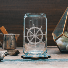 Ship's Wheel Glassware Set of Six - Four Styles - Our Boat House