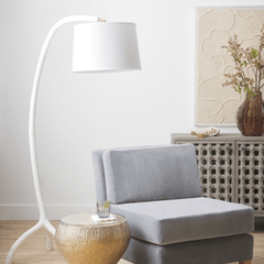 Shona Arc White Floor Lamp - coastal inspired home furnishing lifestyle