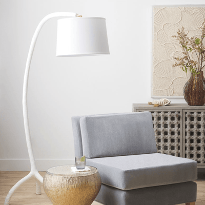 Shona Arc White Floor Lamp - Our Boat House