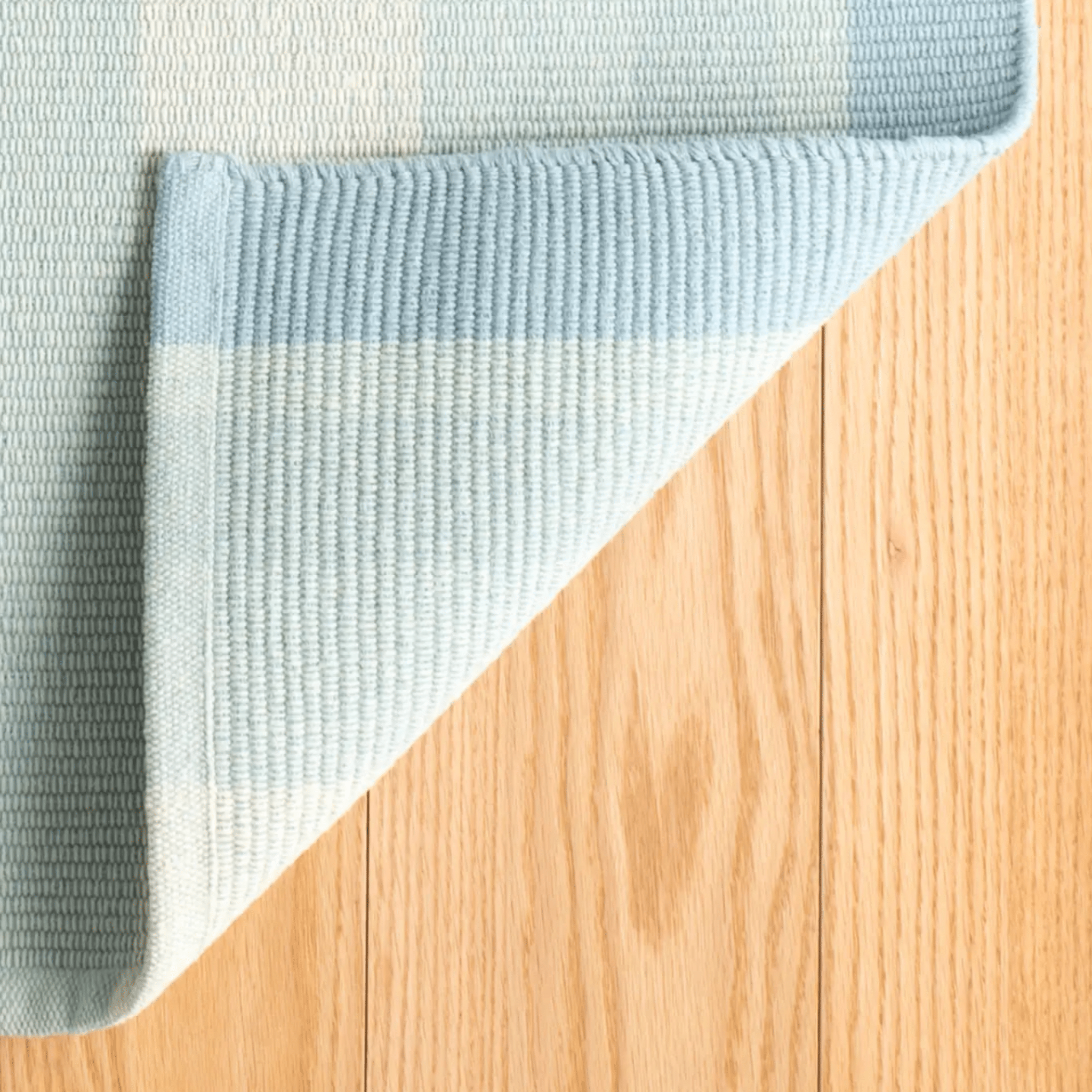 Shore Stripe Handwoven Cotton Rug - Sky Blue - Our Boat House