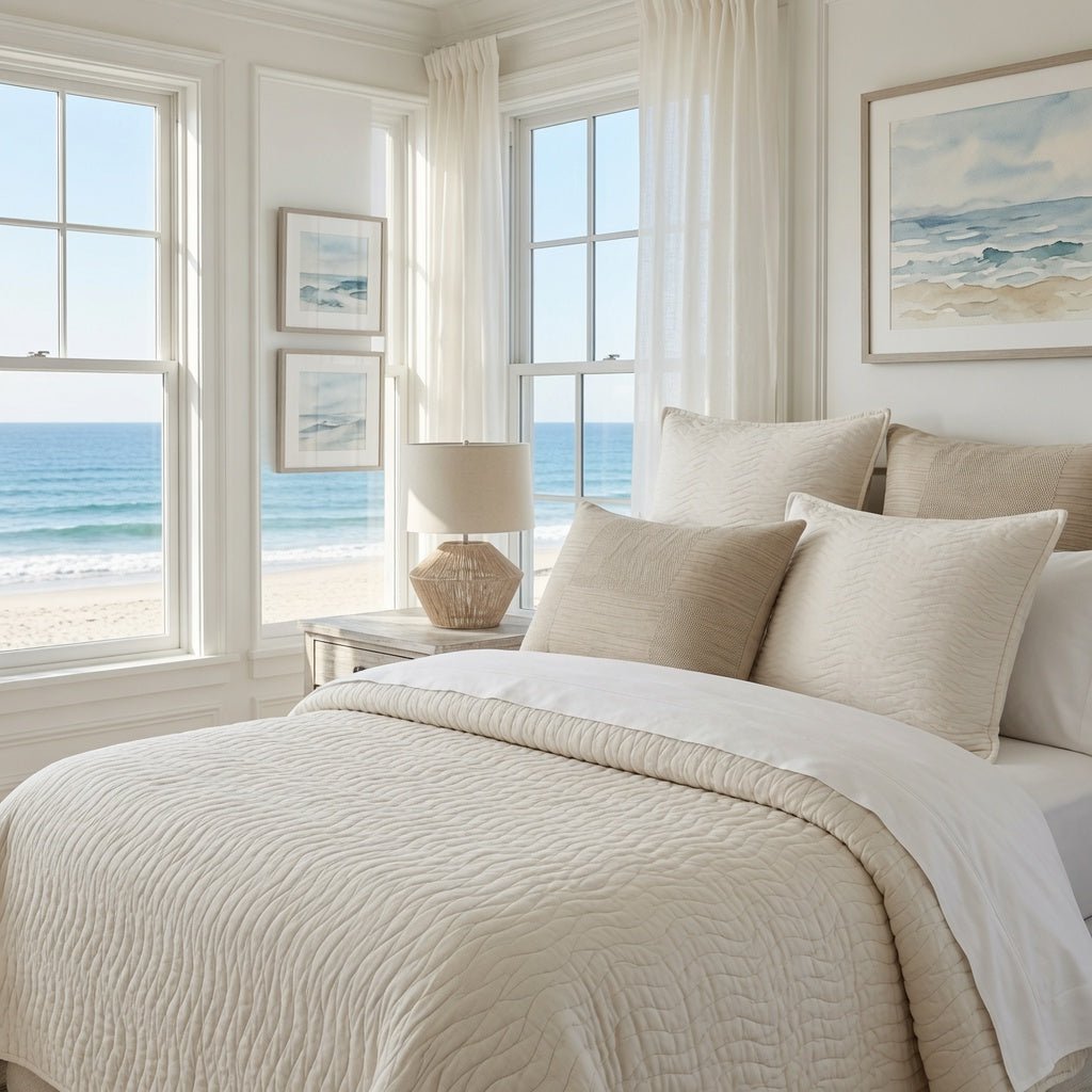 Shores Gauze Quilted Sham - Dove White - Our Boat House