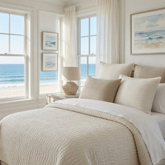Shores Gauze Quilted Sham - Dove White - Our Boat House