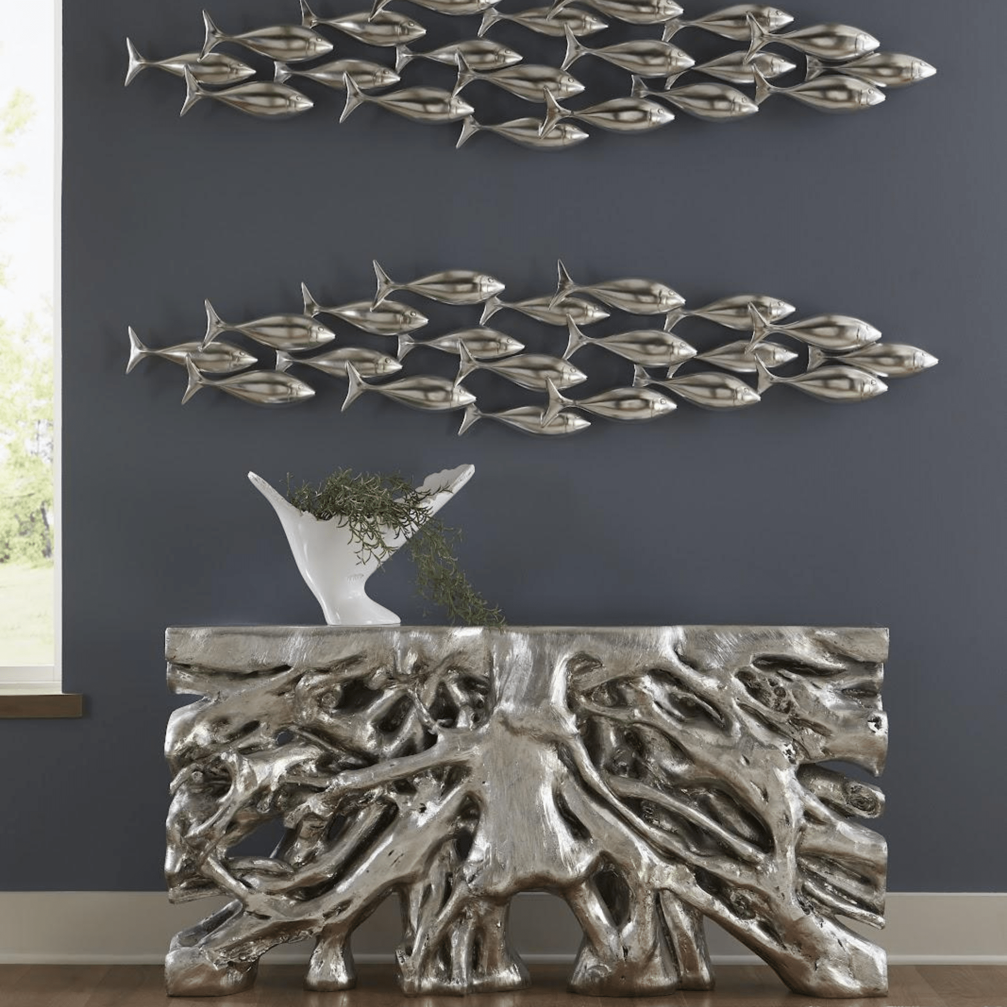 Silver Leaf School of Fish Wall Decor - Our Boat House