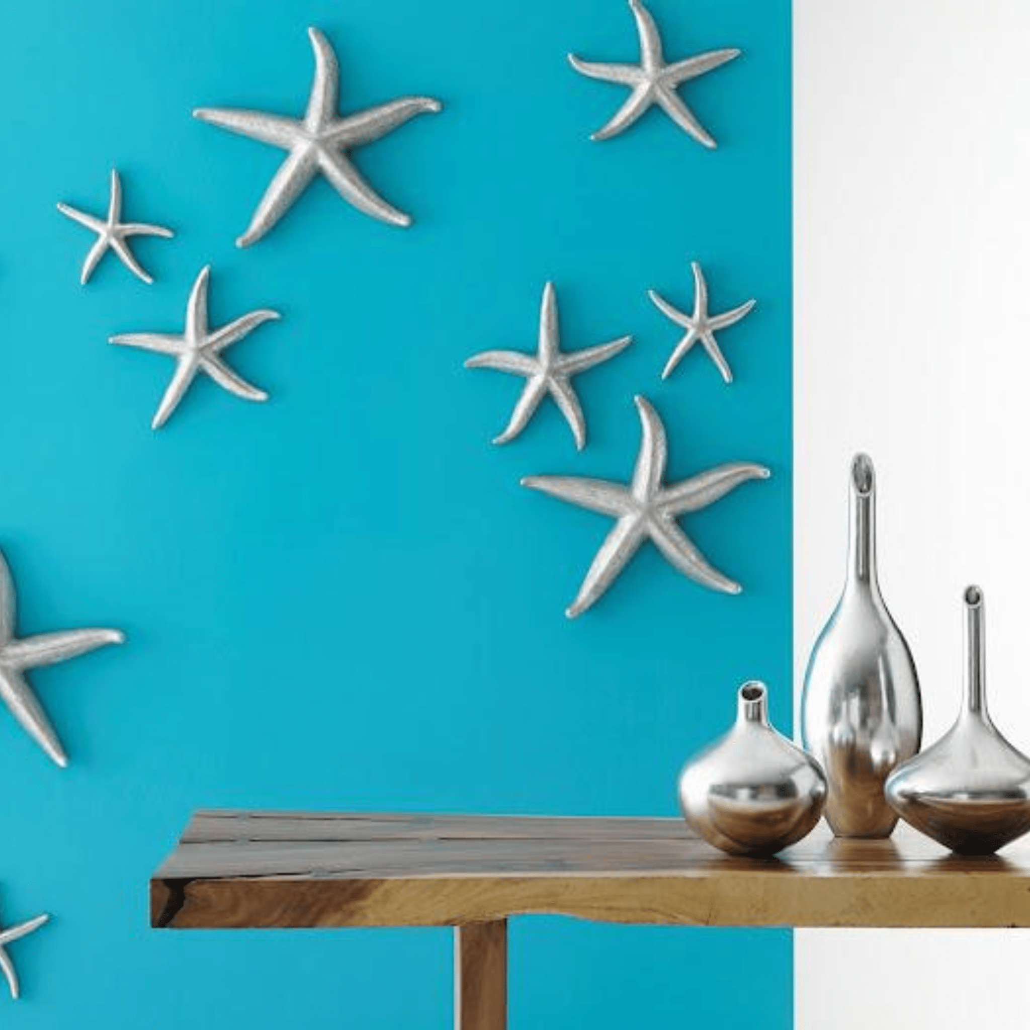 Silver Starfish Wall Art Set - Three Sizes - Our Boat House