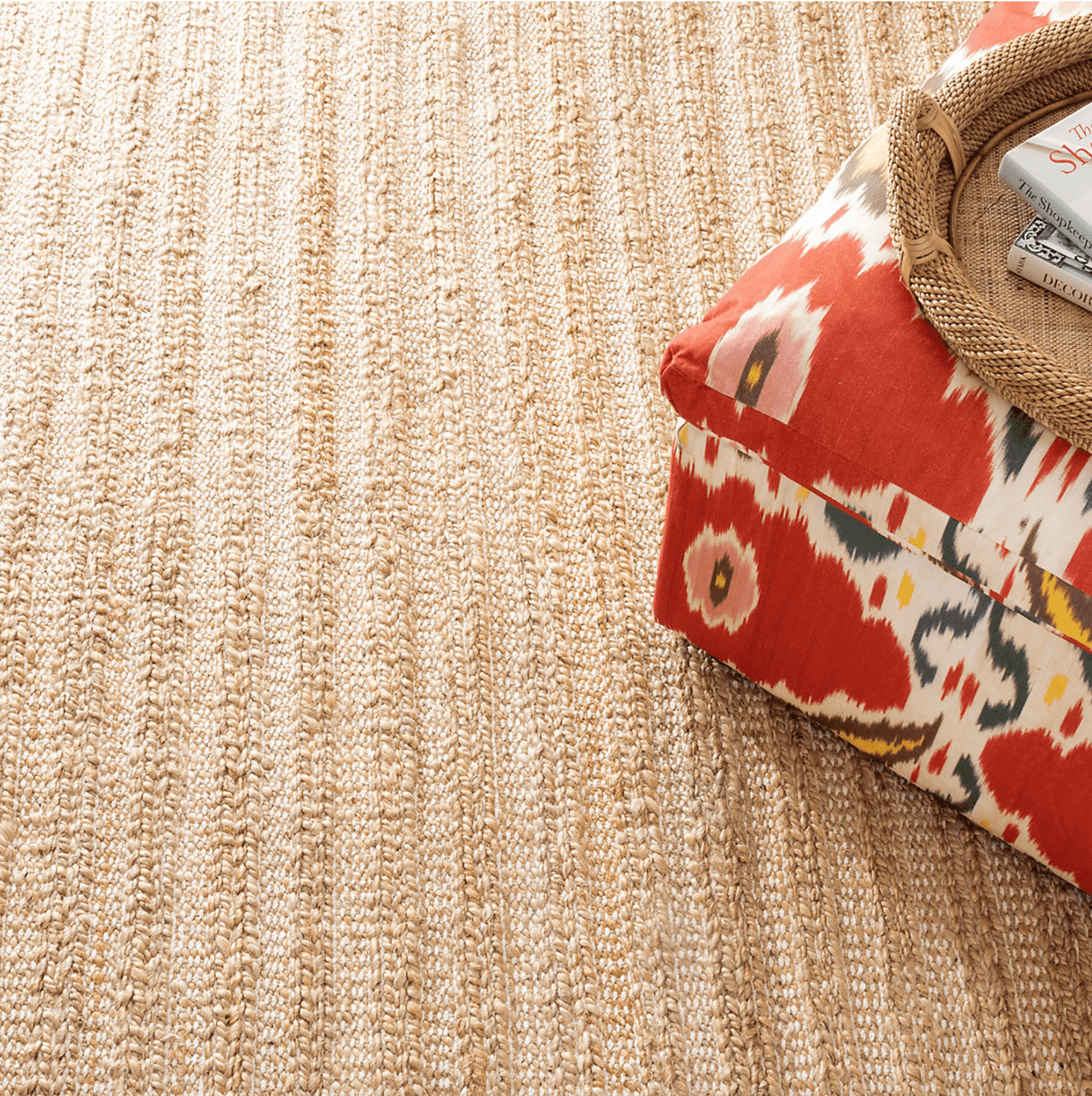 Simba Ivory Handwoven Jute Rug - coastal inspired home furnishing