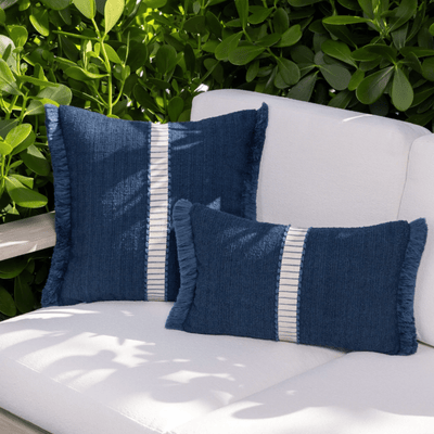 Smugglers Cove Indigo Indoor/Outdoor Pillow - Our Boat House