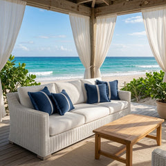 Smugglers Cove Indigo Indoor/Outdoor Pillow - Our Boat House