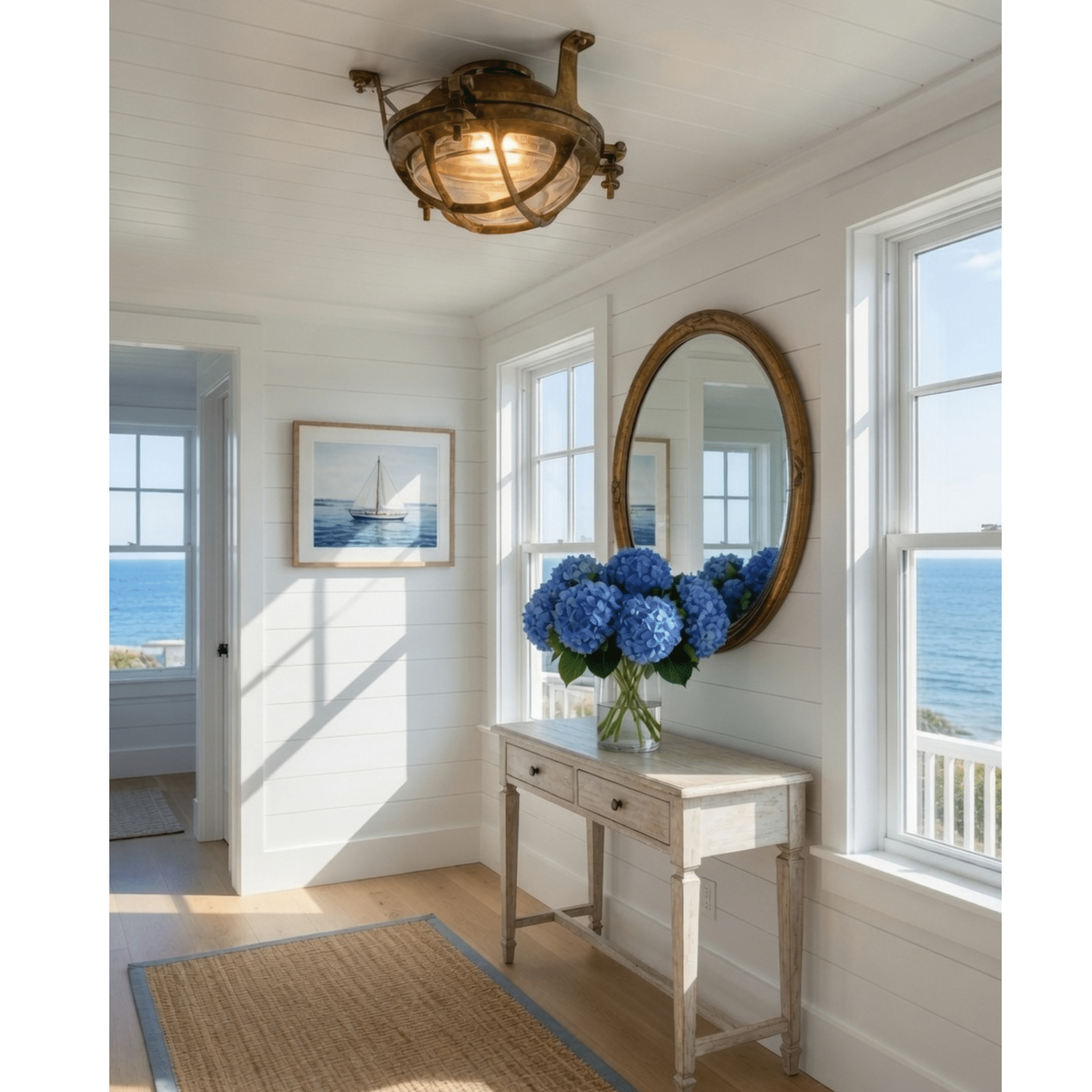 Solid Brass Four Bar Light - Our Boat House