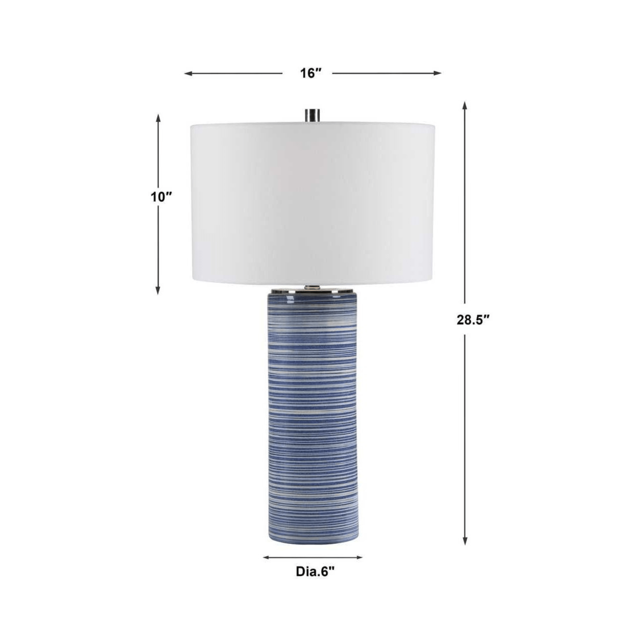 Somerset Indigo Striped Lamp - Our Boat House