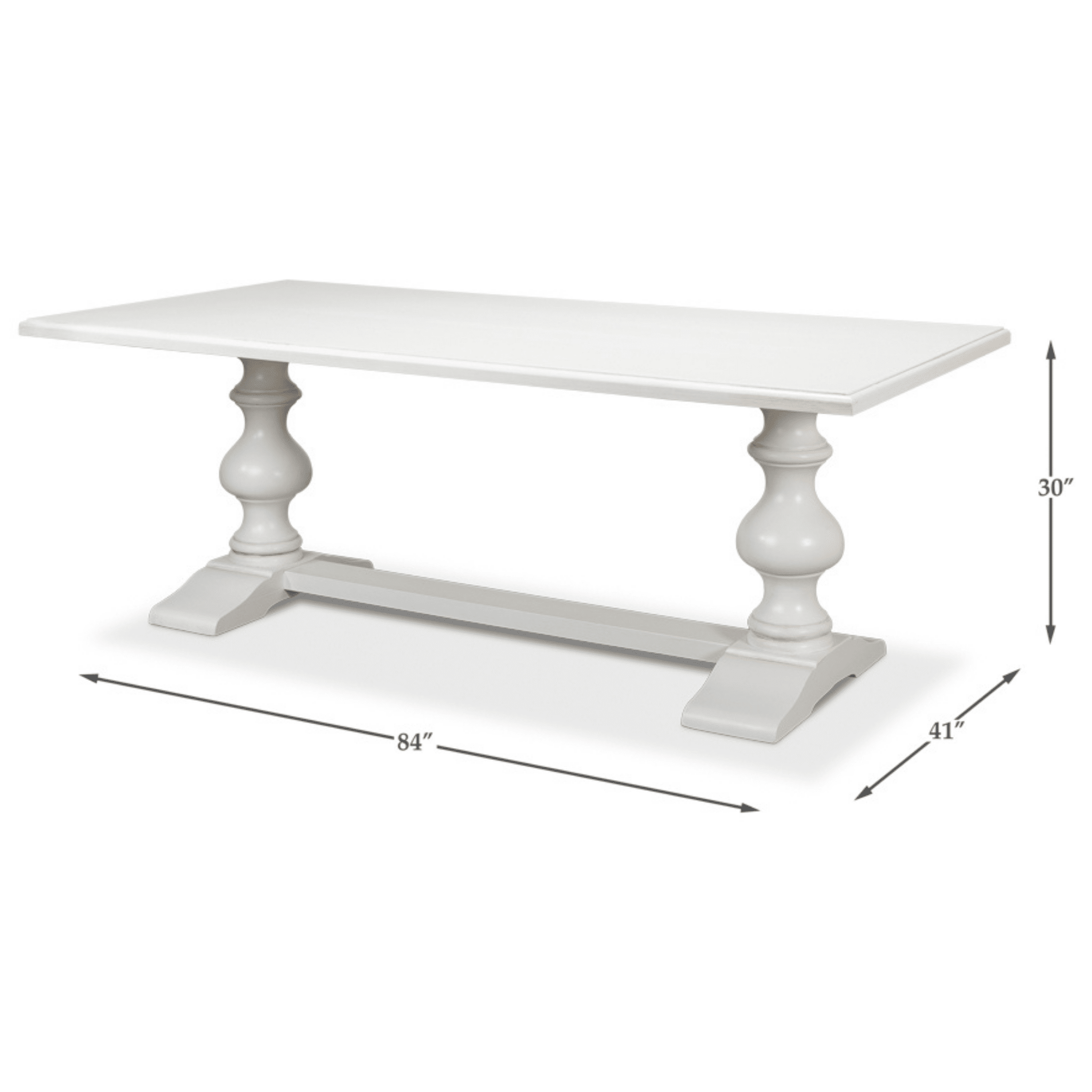 Southern Shores White Trestle Dining Table - Our Boat House