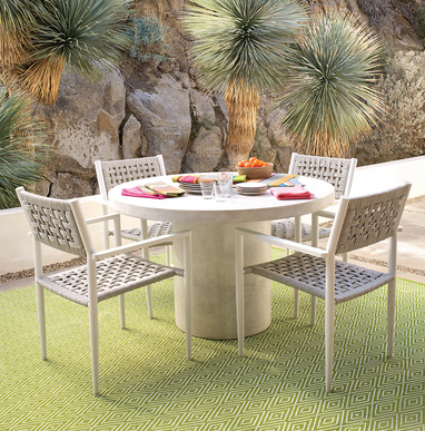 Diamond Indoor/Outdoor Rug - Sprout Green & White