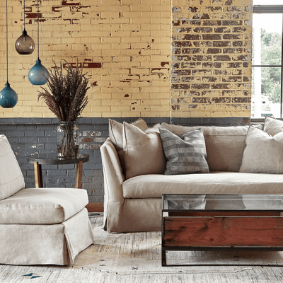 St. Bart's Armless Slipcovered Swivel Chair - Our Boat House