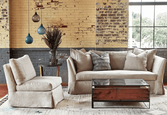 St. Bart's Armless Slipcovered Swivel Chair - Our Boat House