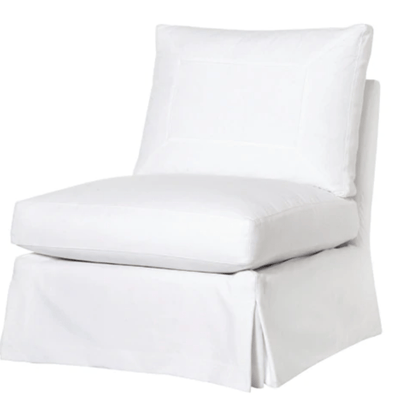 St. Bart's Armless Slipcovered Swivel Chair - Our Boat House