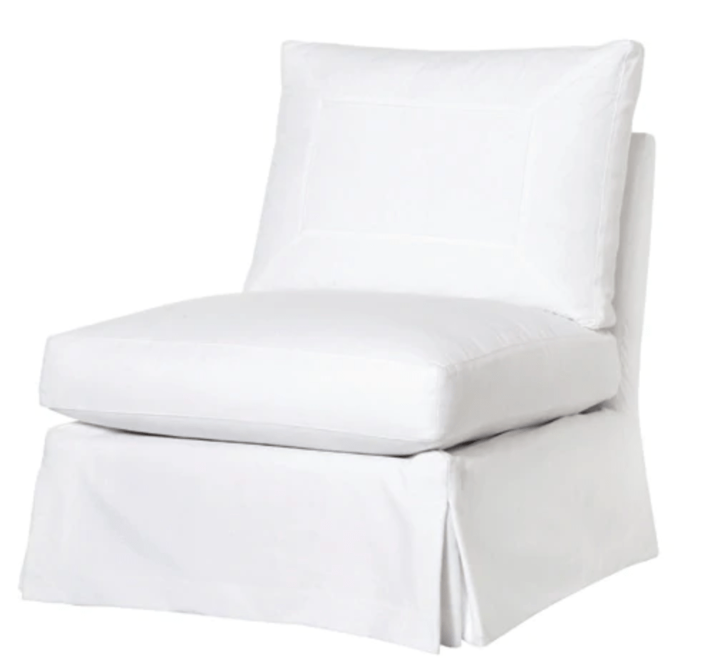 St. Bart's Armless Slipcovered Swivel Chair - Our Boat House