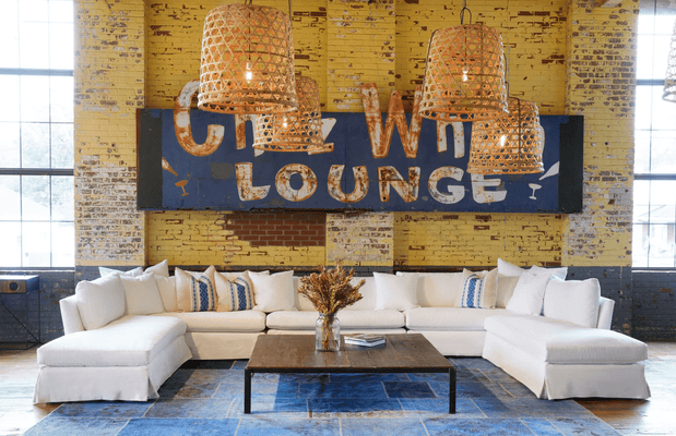 St. Bart's Slipcovered 100in x 72 in Sectional w/ RAF Lounge - Bumper - Our Boat House