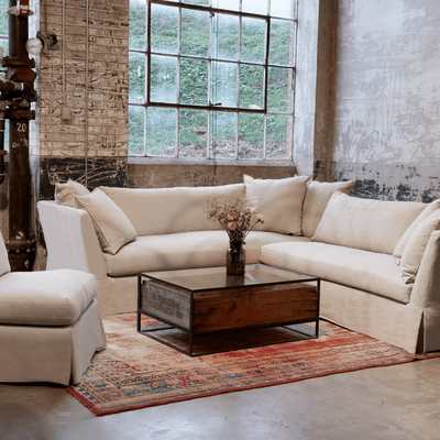 St. Bart's Armless Slipcovered Swivel Chair - Our Boat House