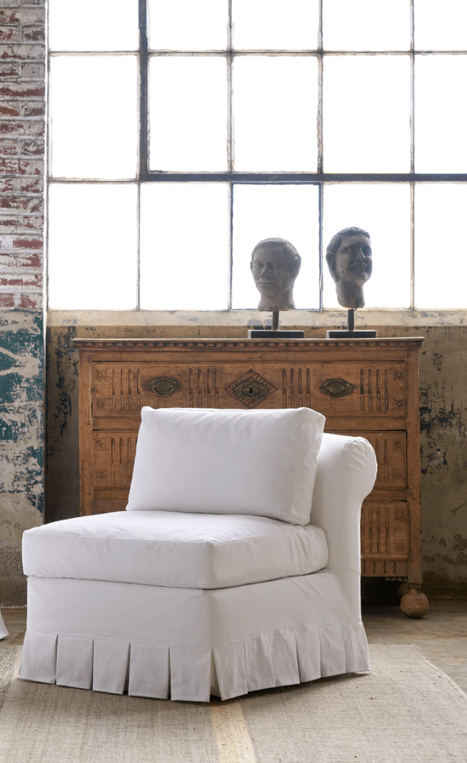 St. Croix Slipcovered Swivel Chair - coastal inspired home furnishing lifestyle