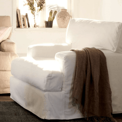 St. Kitts 37in Slipcovered Swivel Chair - Our Boat House