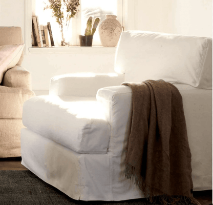 St. Kitts 37in Slipcovered Swivel Chair - Our Boat House