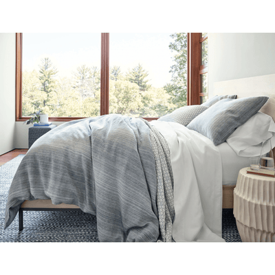 Sterling Stripe Linen Blue Duvet Cover - Our Boat House