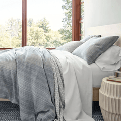 Sterling Stripe Linen Sham - Blue - coastal inspired home furnishing