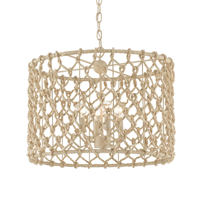 Tahiti Abaca Rope Drum Chandelier - Our Boat House