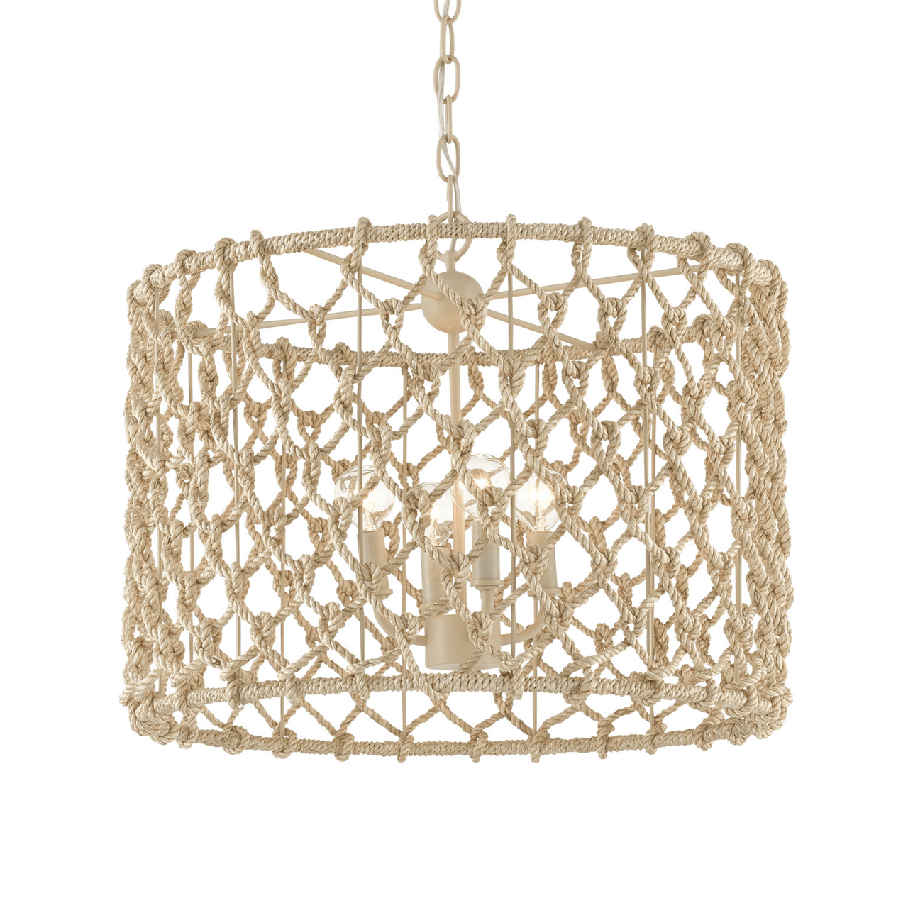 Tahiti Abaca Rope Drum Chandelier - Our Boat House